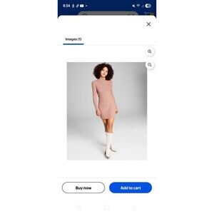 NWT And Now This Womens Ribbed Sweater Dress S Almond Brown Tan Capsule Bodycon